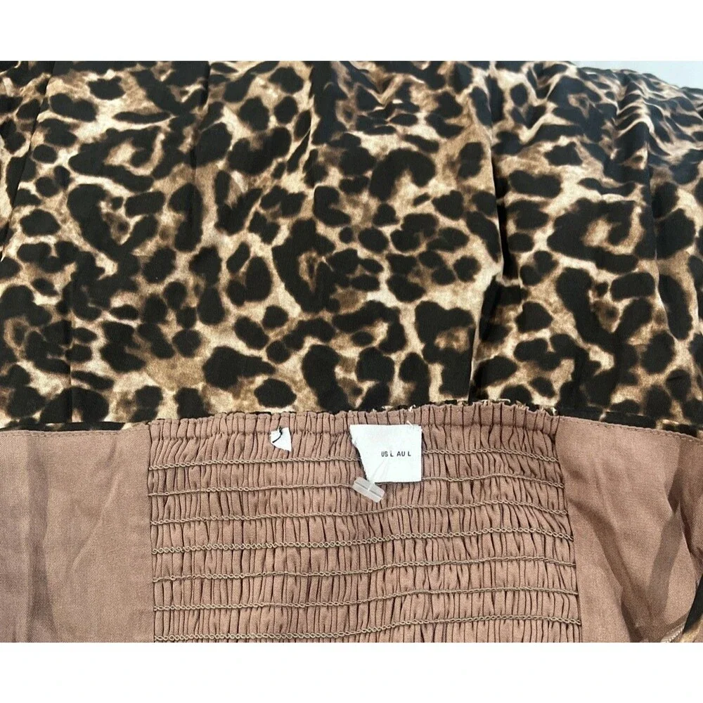 Petal & Pup Ayana Leopard Print Fit & Flare Midi Dress Size L - Picture 16 of 16